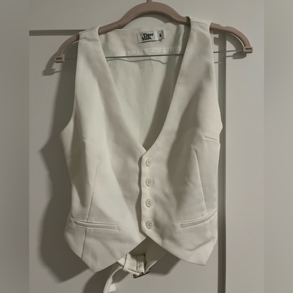 Tiger Mist White Vest Top